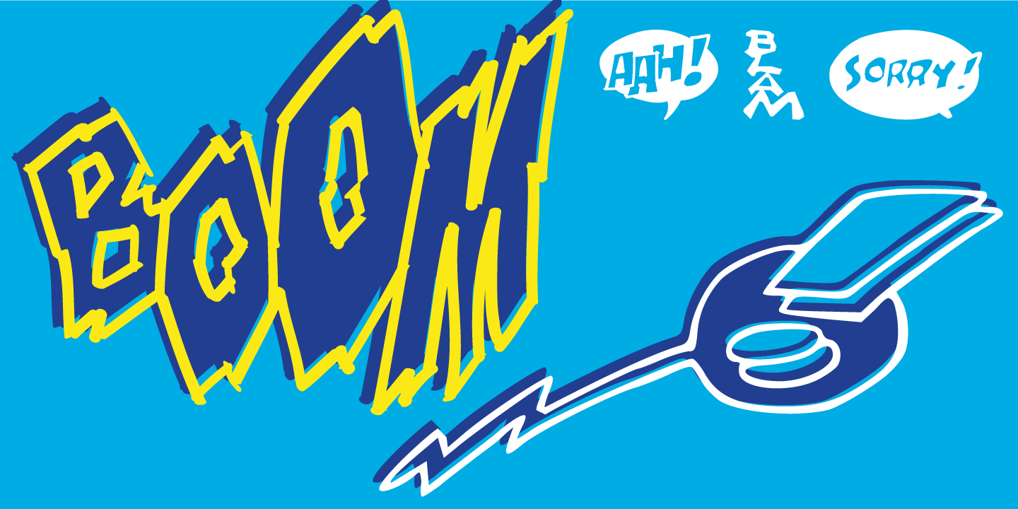 Пример шрифта Boom Pang Pow comic DEMO